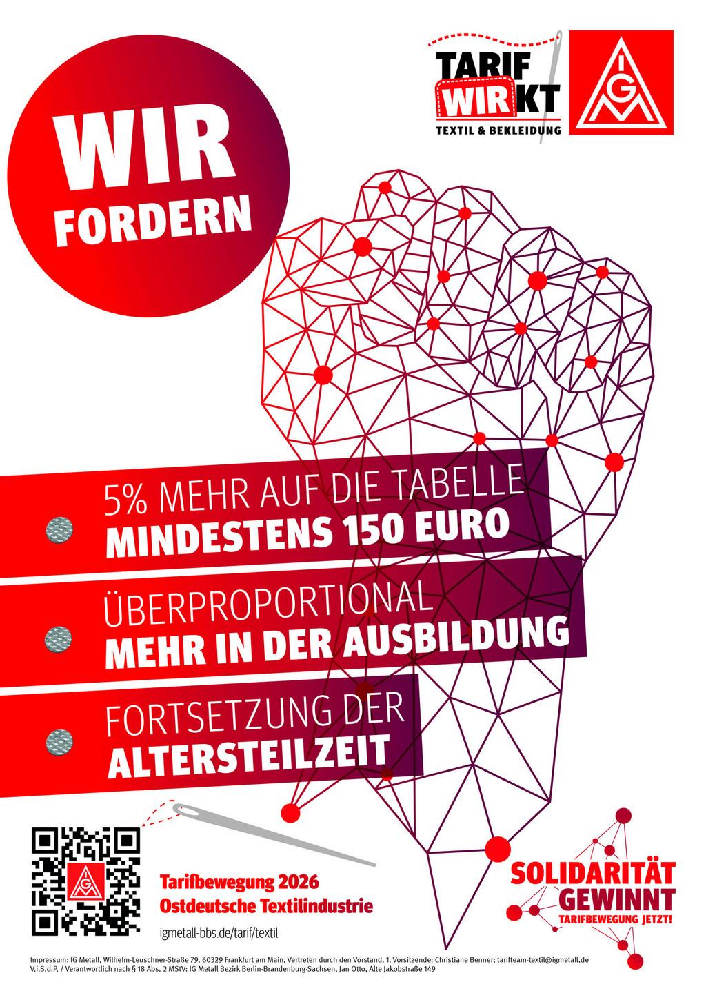 Beschäftigte in der Textilindustrie Ost fordern 5 Prozent