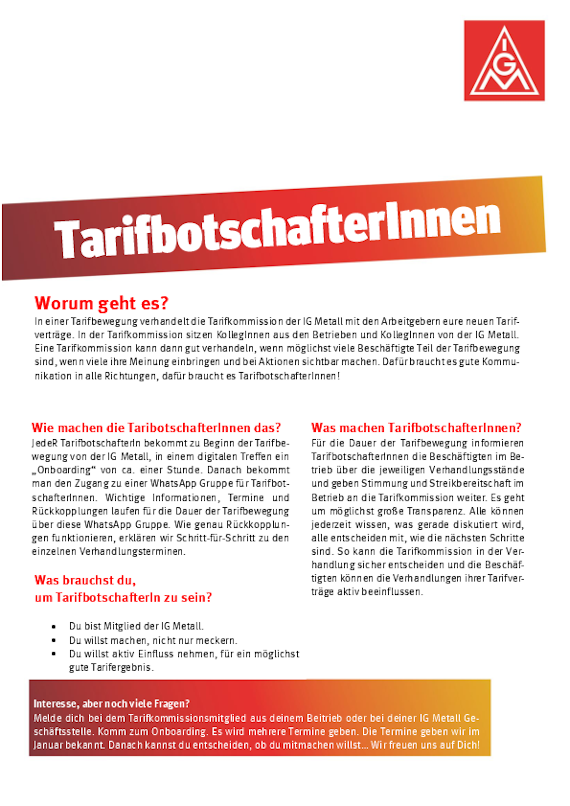 Gesucht: Tarifbotschafterinnen und Tarifbotschafter für die Tarifrunde Textil Ost