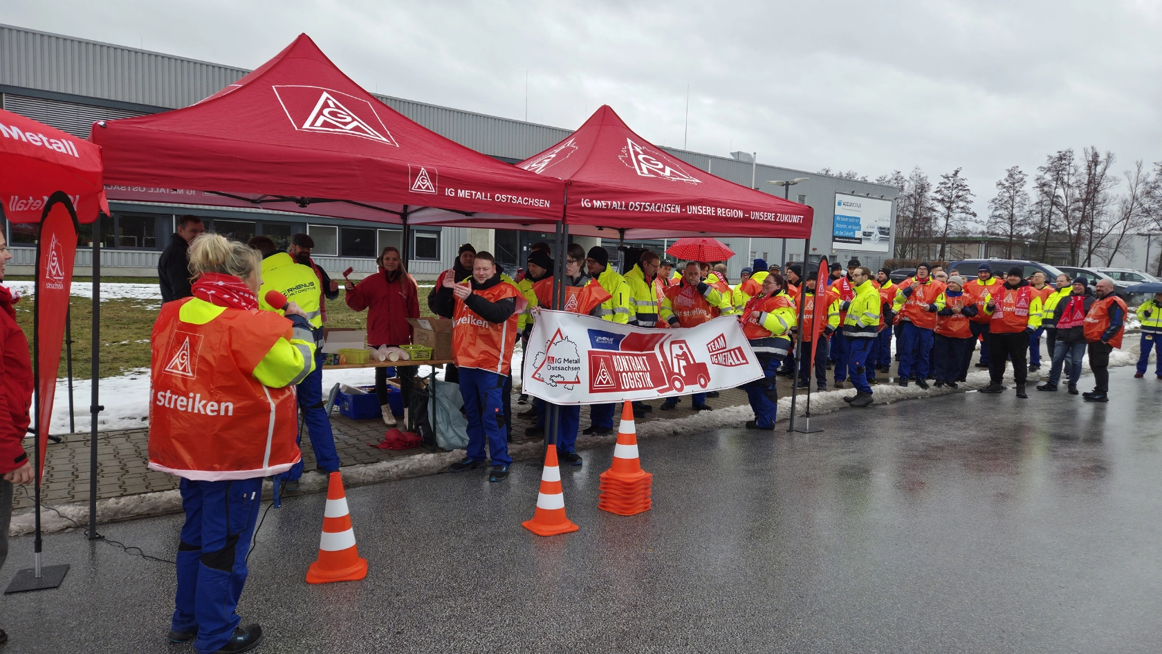 Warnstreik bei Rhenus in Kamenz