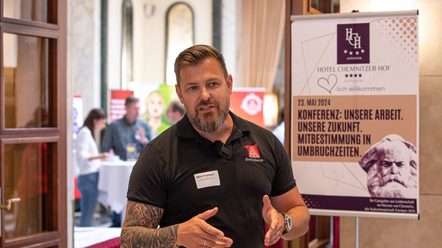 Konferenz Unsere Arbeit. Unsere Zukunft. Mitbestimmung in Umbruchzeiten Betriebsrätenetzwerke im Dialog - eine Kooperationsveranstaltung von sieben sächsischen BB-Netzwerken aus dem Spektrum der IG Metall. Hotel Chemnitzer Hof in Chemnitz am 23.05.2024 Foto Pastierovic.