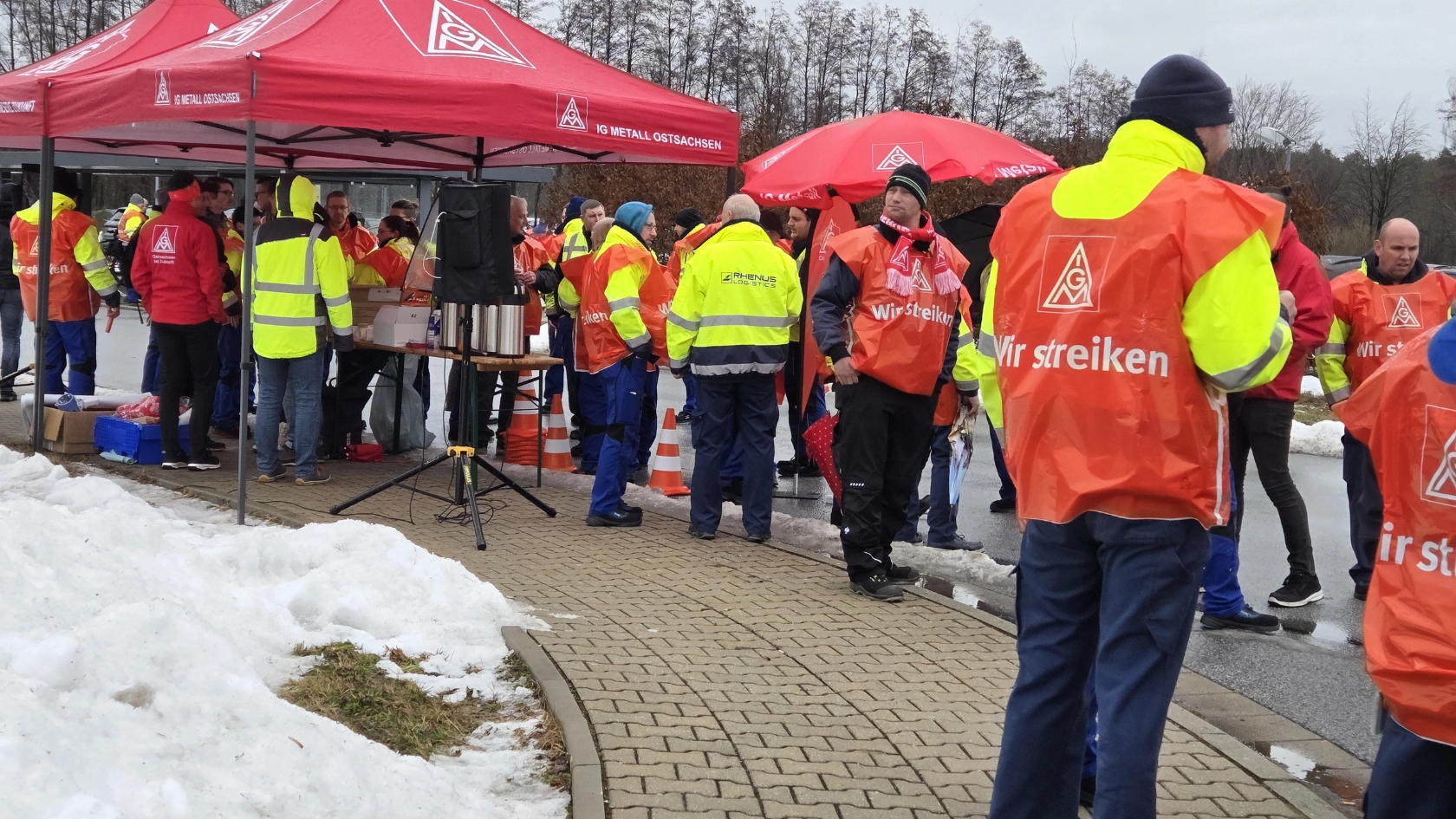 Warnstreik bei Rhenus in Kamenz