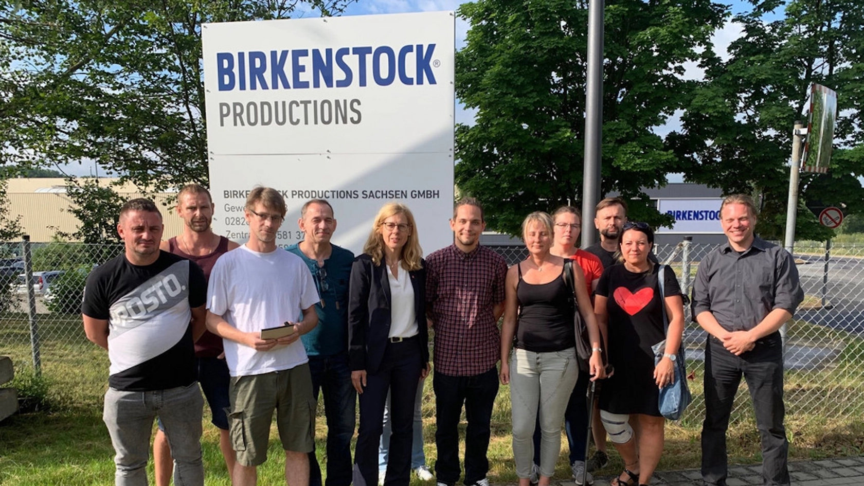  Die IG Metall gemeinsam mit dem Betriebsratsgremium bei Birkenstock in Görlitz 