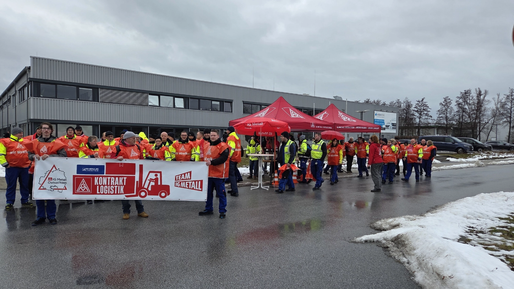 Warnstreik bei Rhenus in Kamenz