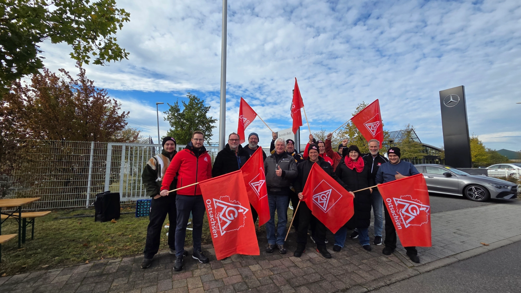 Hedin-Warnstreik in Senftenberg