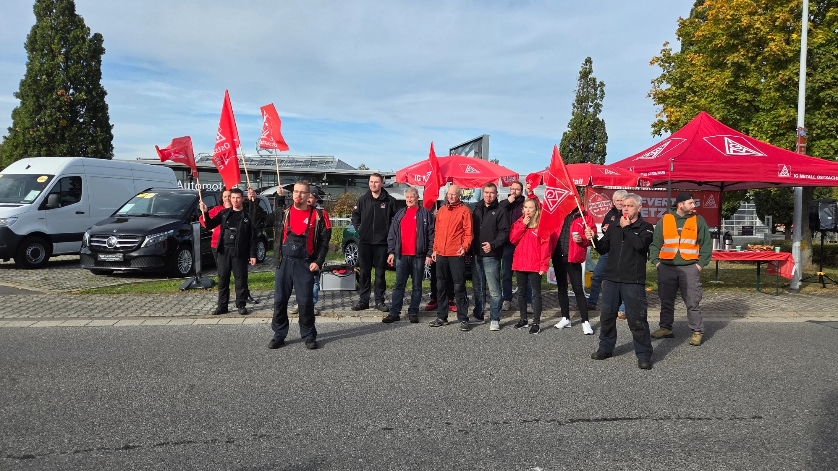 Warnstreik bei Hedin in Kamenz
