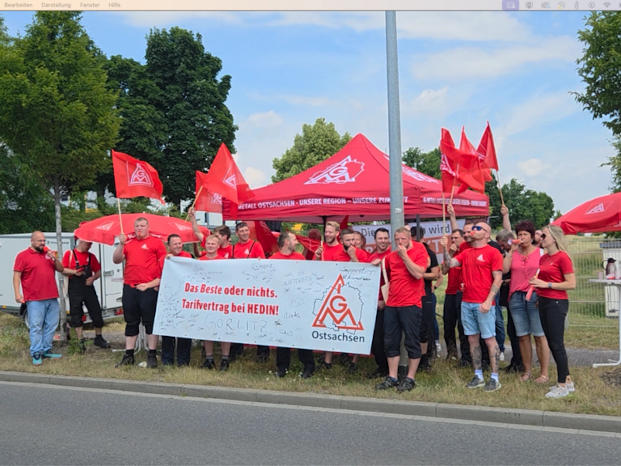 Starkes Signal! Ortsvorstand stärkt Hedin-Beschäftigte beim Warnstreik in Bautzen