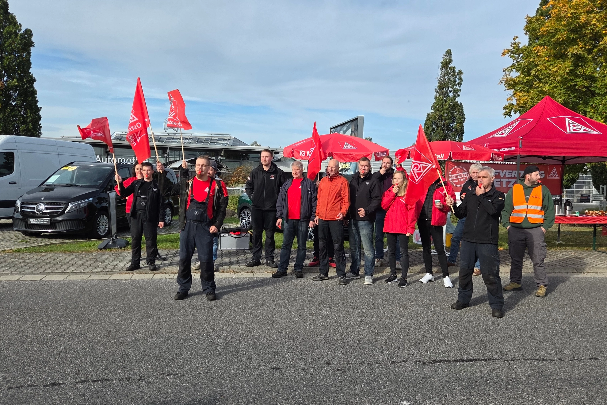 Warnstreik bei Hedin in Kamenz