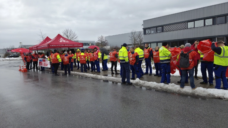 Warnstreik bei Rhenus in Kamenz