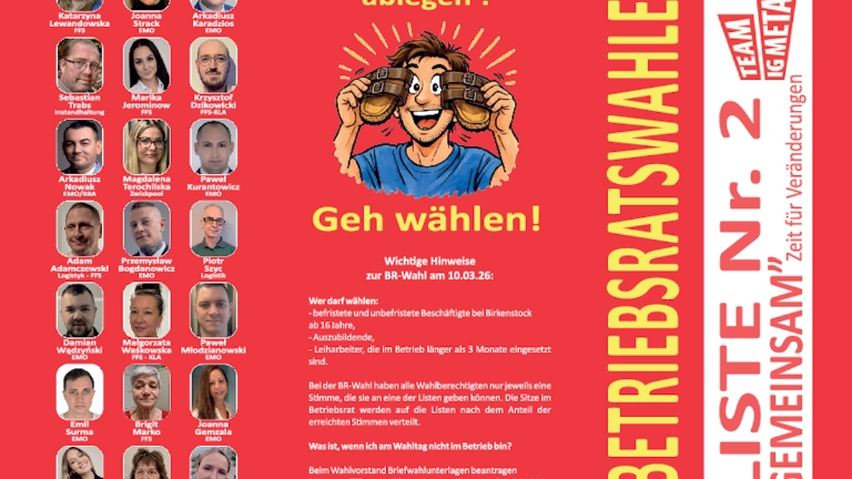 Zeit für Veränderungen: Team IG Metall tritt bei Birkenstock in Görlitz auf Liste 2 an